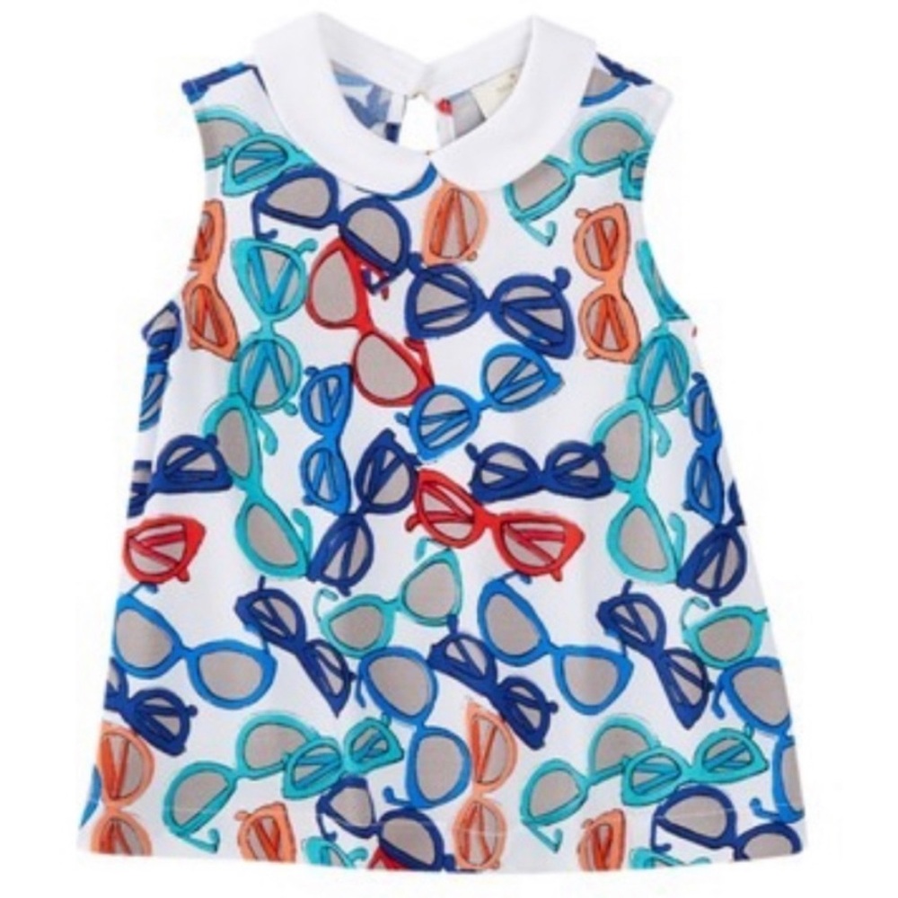 KATE SPADE KIDS JENSEN SUNGLASSES PRINT BLOUSE TOP